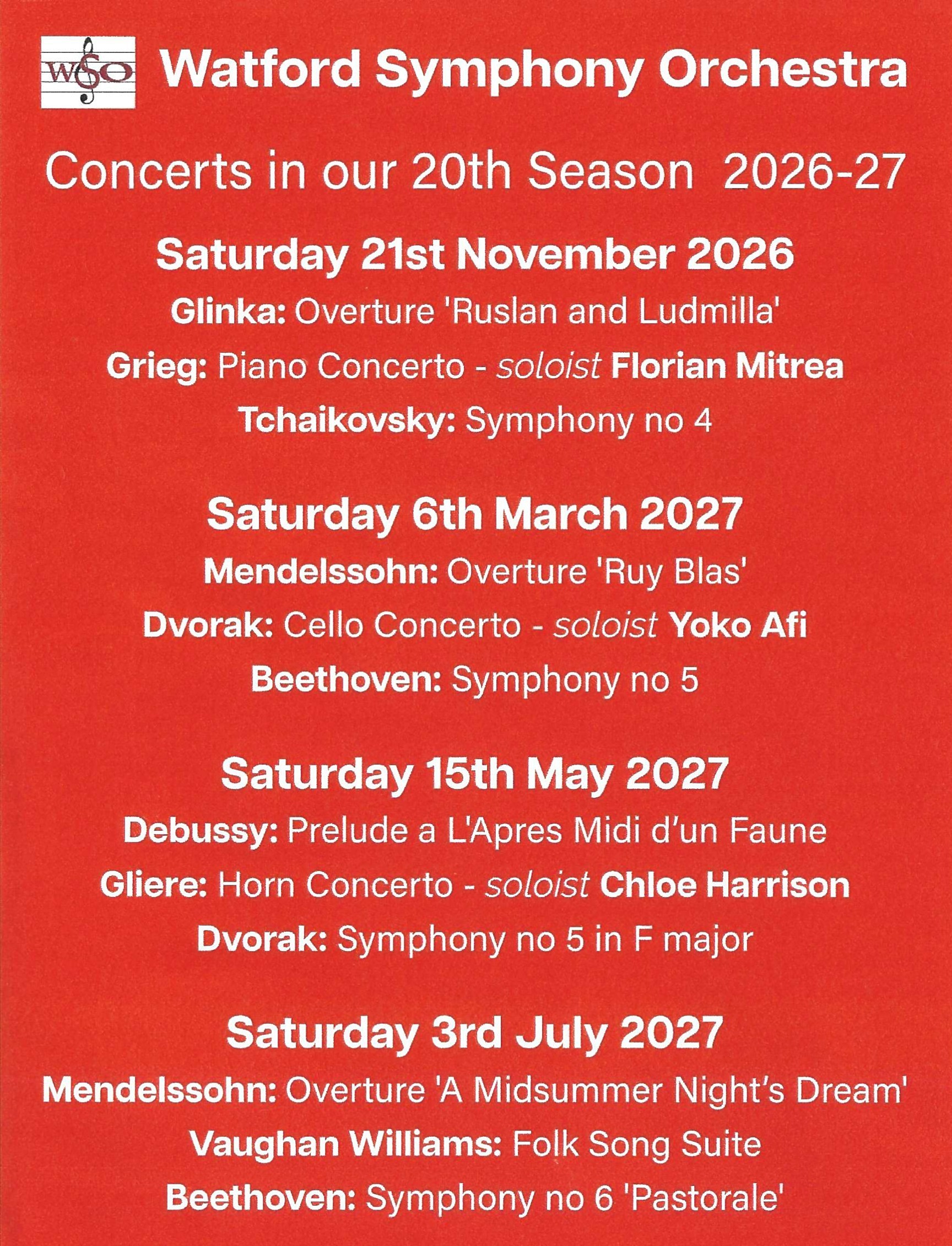 2026/27 Concert Season 2026/27 Concert Season